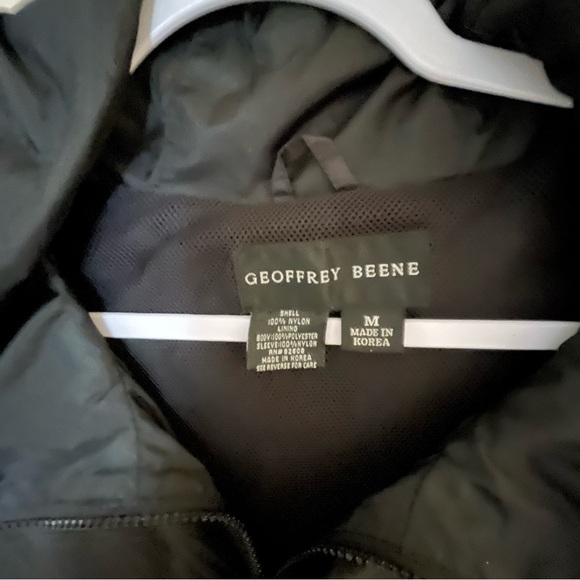 Geoffrey Beene Full Zip Snap Up Hooded Lightweight Windbreaker Black Size Medium - Picture 3 of 16